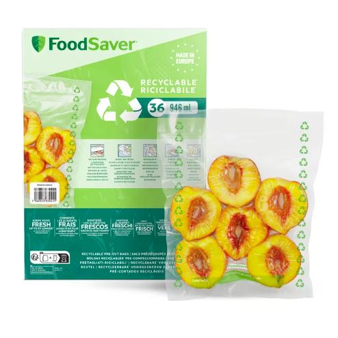 36 torebek do pakowania próżniowego w 100% nadających się do recyklingu 0,94 l FoodSaver