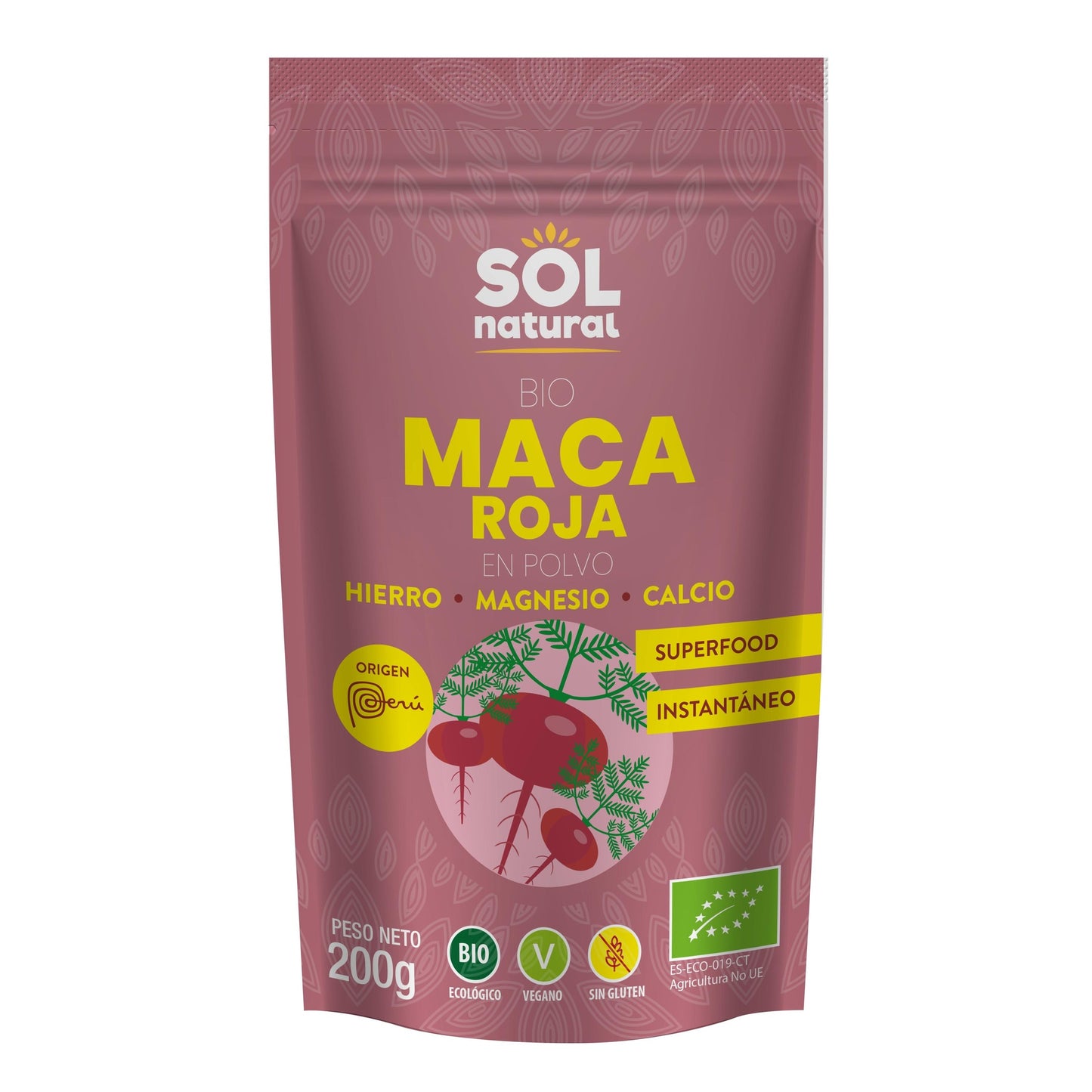 Maca rossa in polvere biologica Sol Natural 200 g