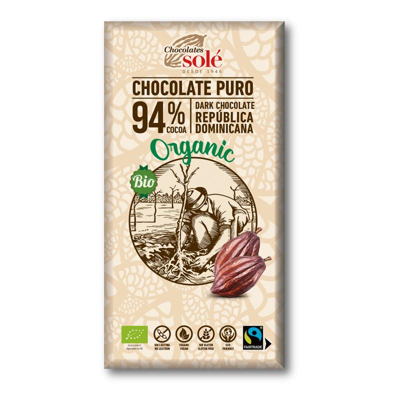 Czekolada gorzka 94% Bio Chocolates Solé 100 g