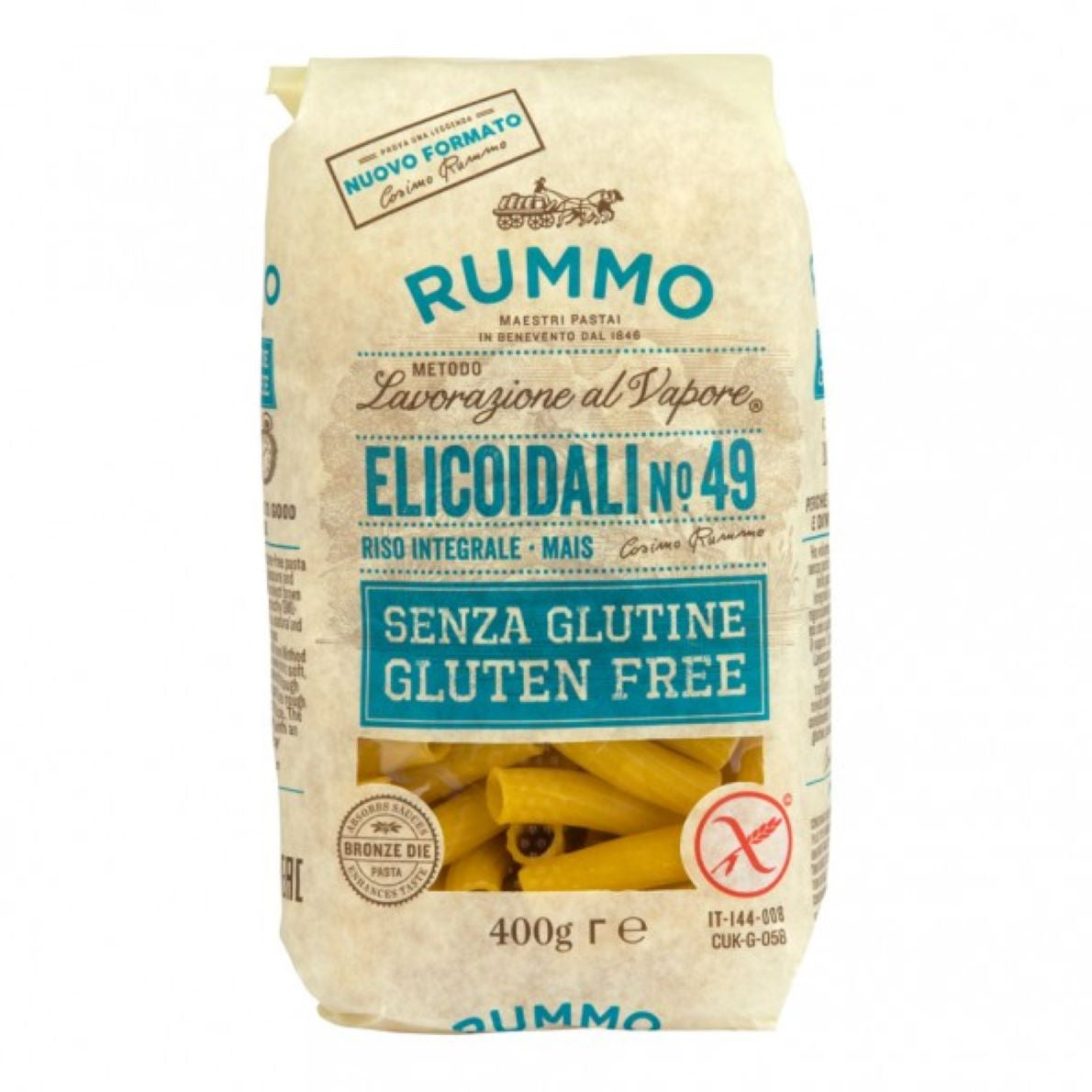 Pasta Elicoidali SIN Gluten nº 49 Rummo 400g