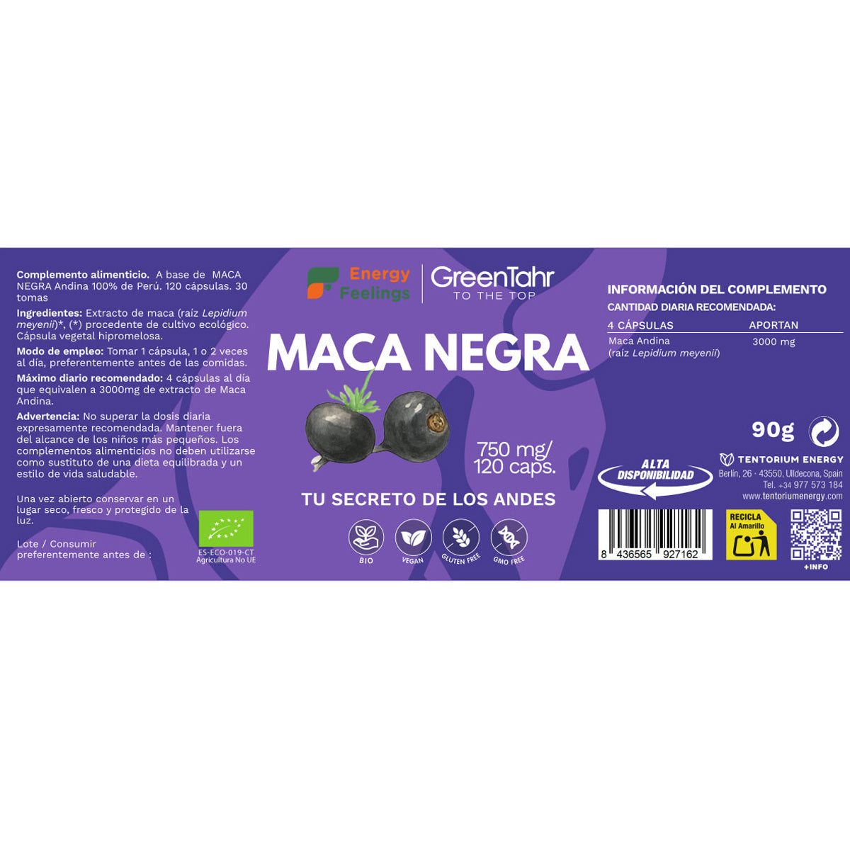 Maca Negra ECO Energy Feelings 120 capsules