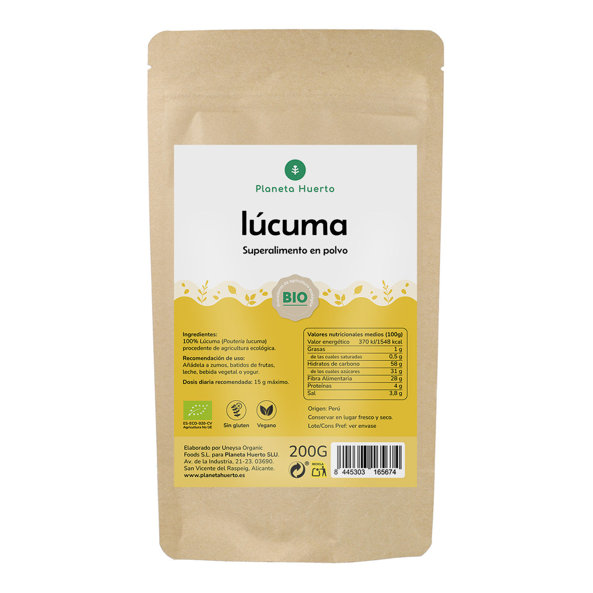 Lucumapoeder Eco Planeta Huerto 200 g