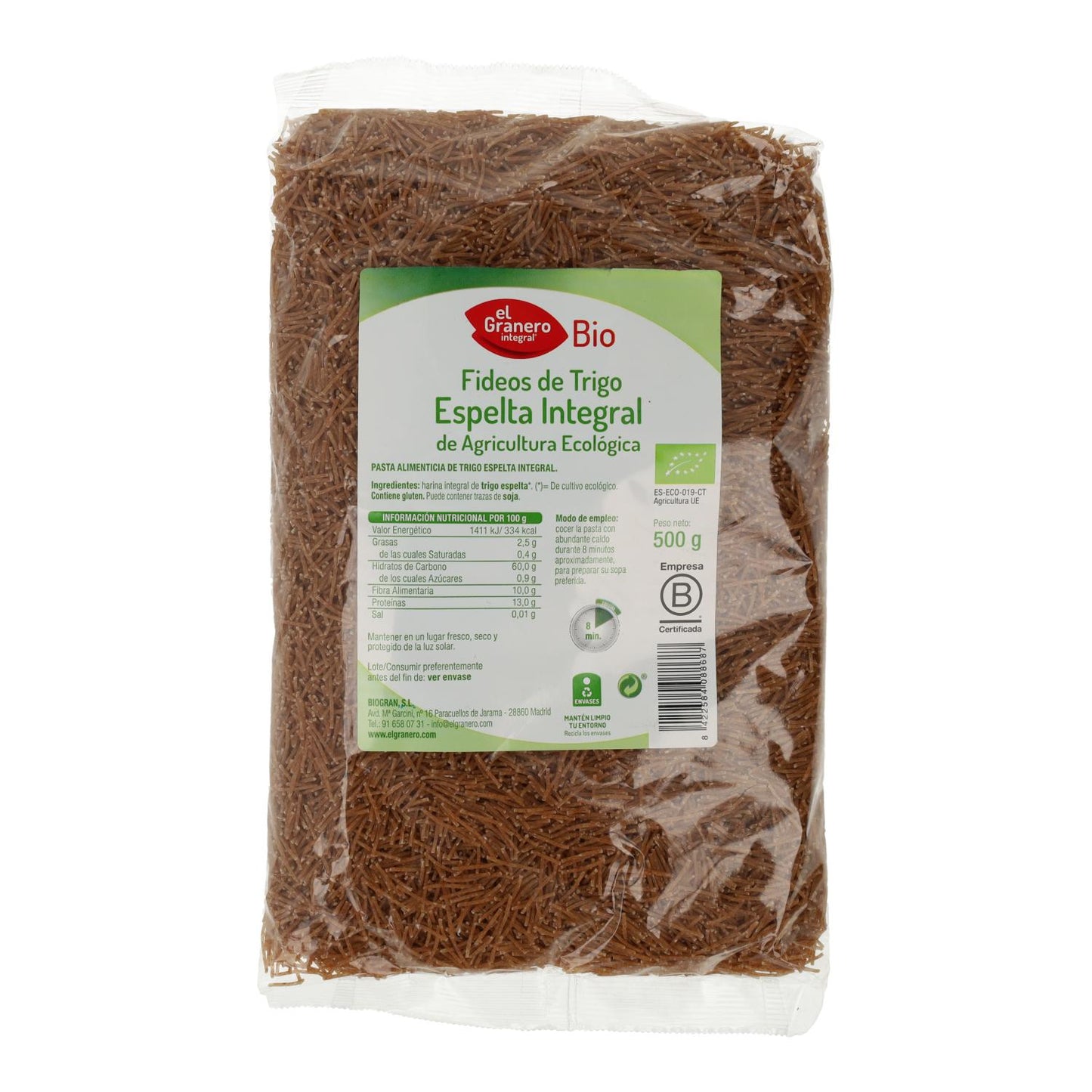 Spaghetti integrali di farro El Granero, 500 g