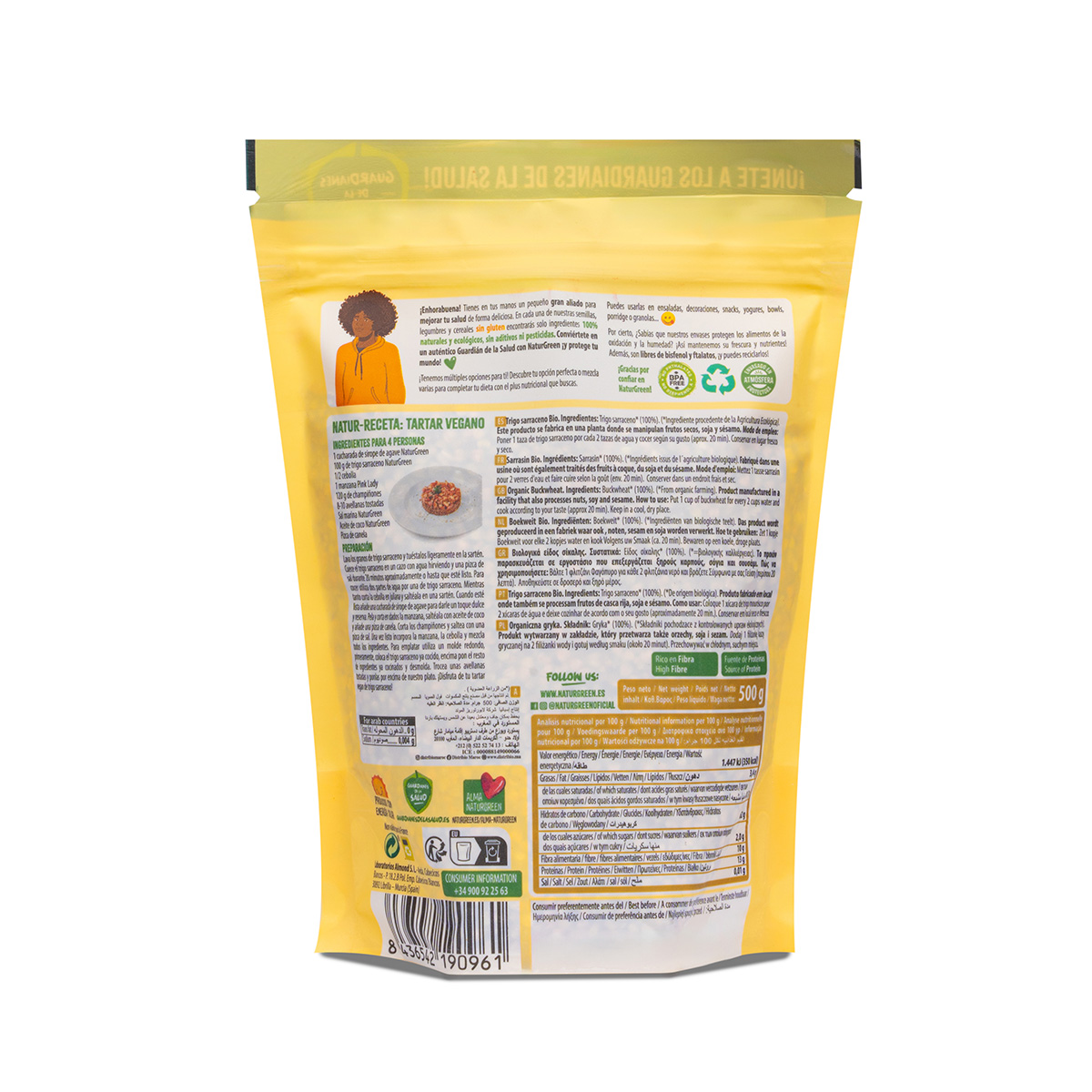 2er-Packung Naturgreen Bio-Buchweizen, glutenfrei, 500 g