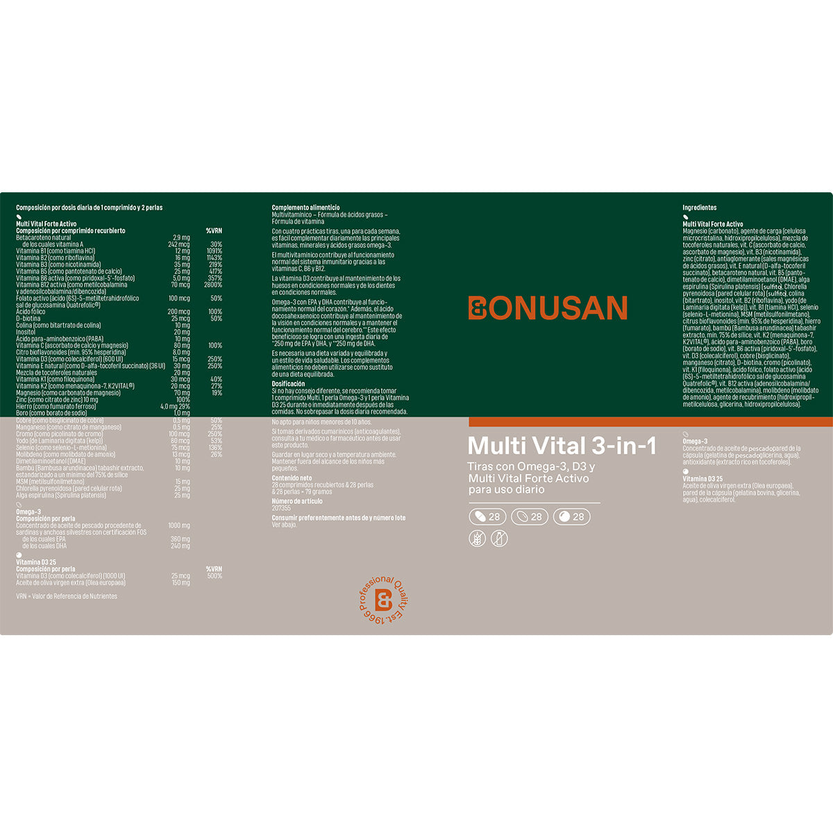 Multi Vital 3-in-1, Bonusan, 84 Tabletten