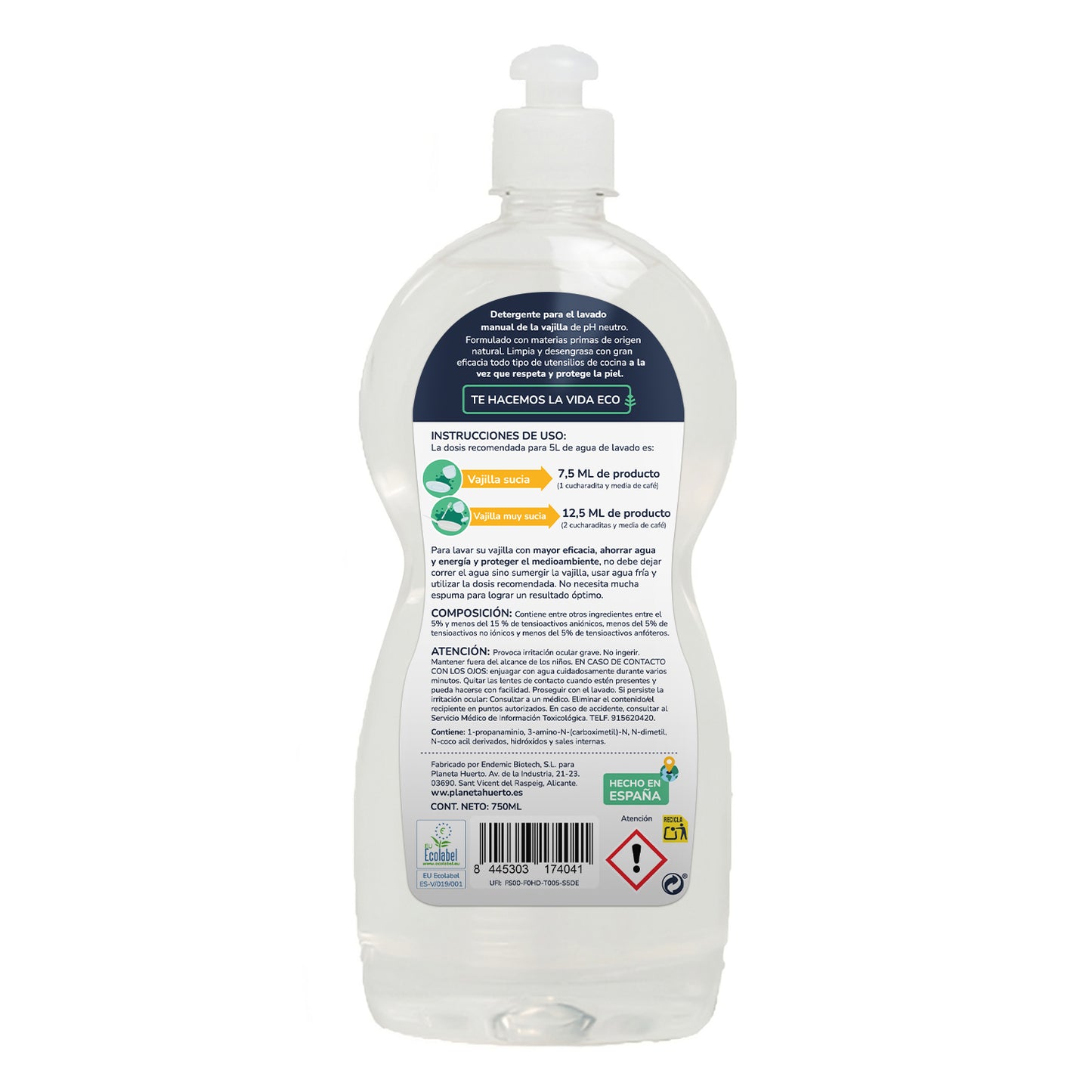 Confezione 3xLavastoviglie manuale ipoallergenico senza profumo ECO Planet Garden 750 ml