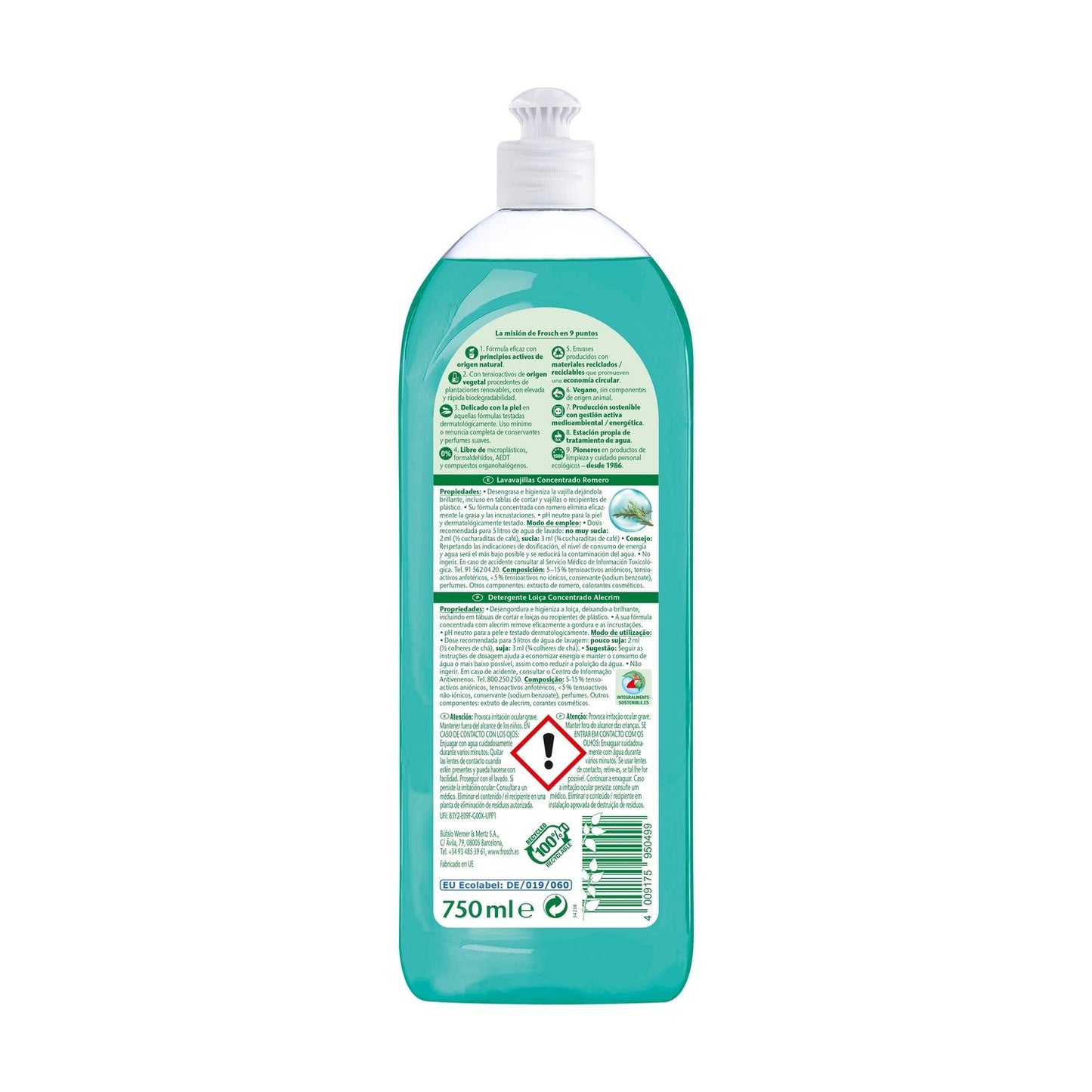 Geschirrspülmittel Rosmarin Frosch 750 ml