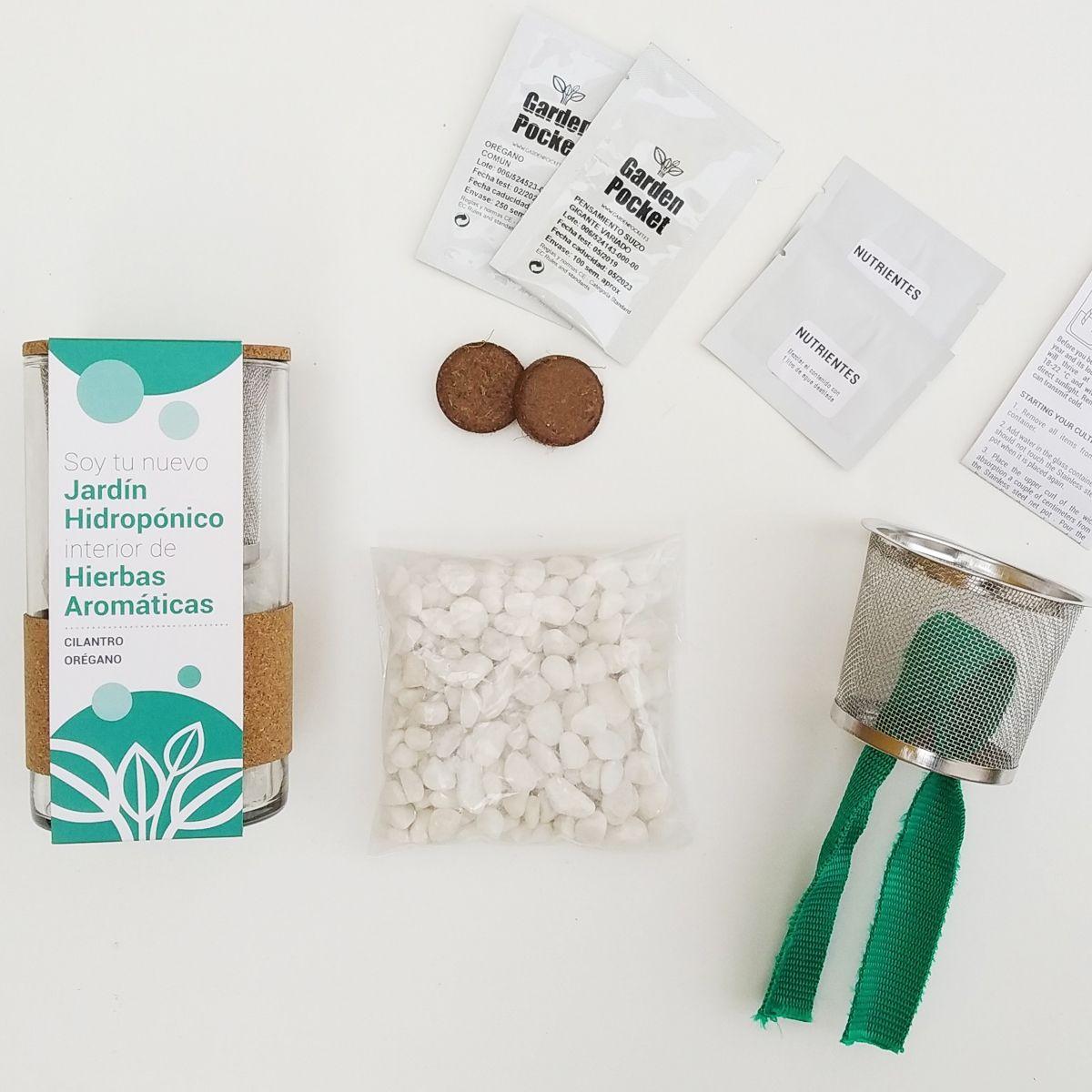 Hydroponisk odling av koriander och oregano, perfekt present Garden Pocket