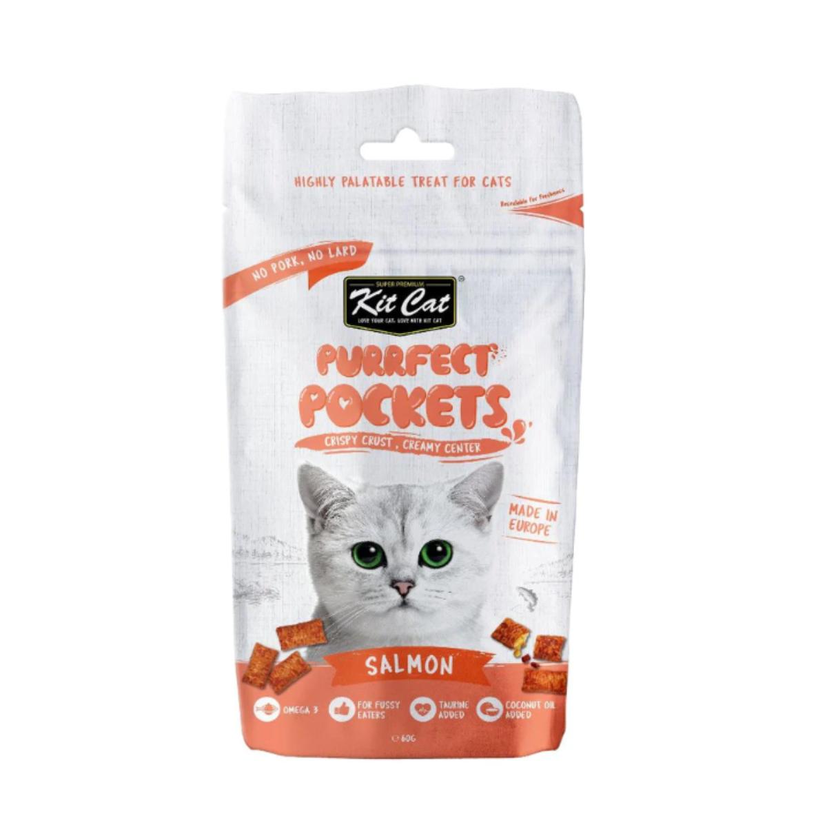 Kit Cat Purrfect Pockets - Lax 60 g Snacks för katter