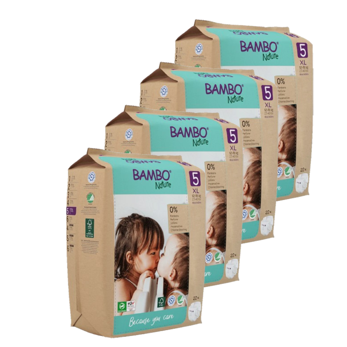 Pack économique Bambo Nature couches T5 (12-18 kg) 88 unités