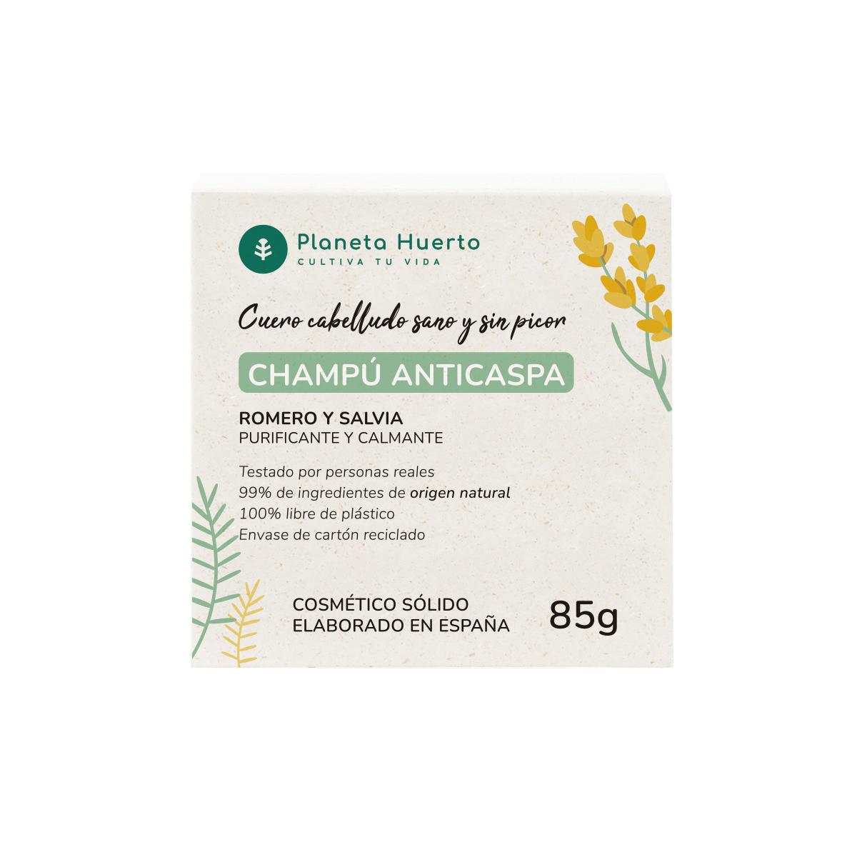 Vaste antiroosshampoo met rozemarijn en salie Planeta Huerto 85 g