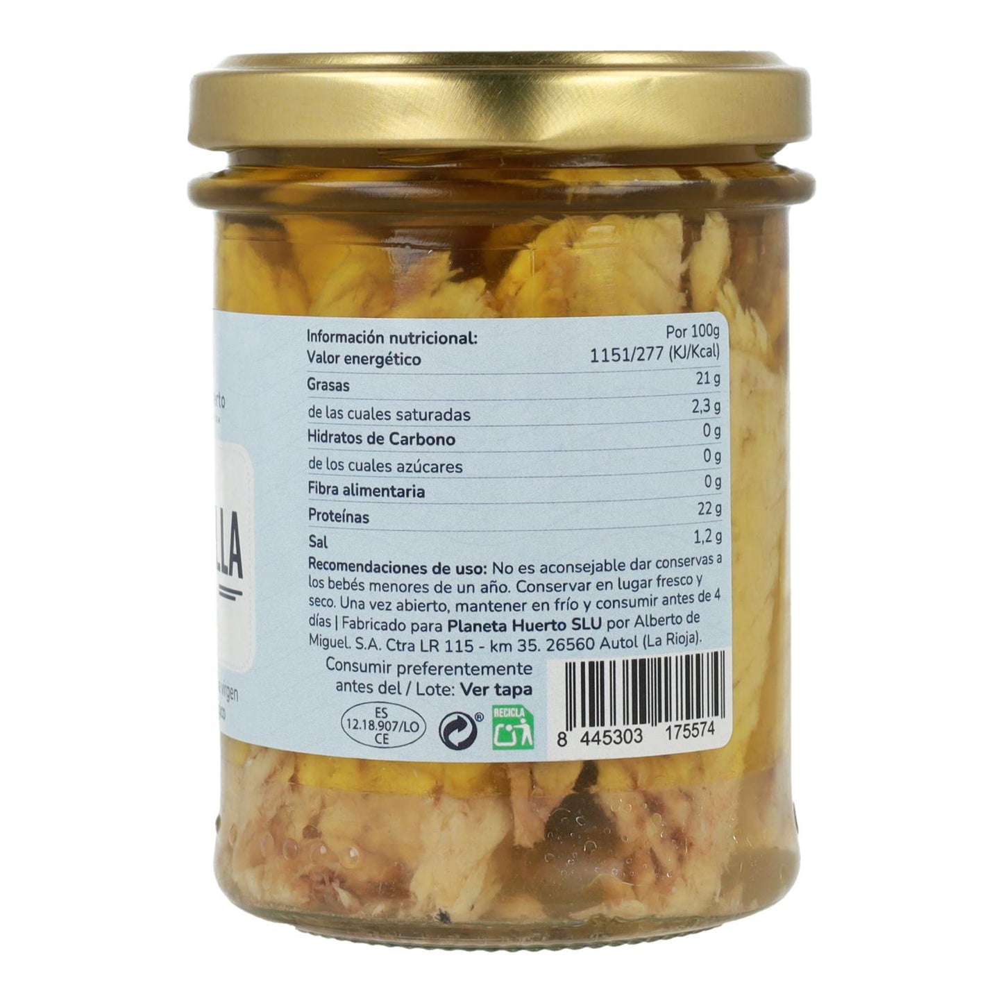 Packung 3x Makrele in Olivenöl ECO Planeta Huerto 190 gr