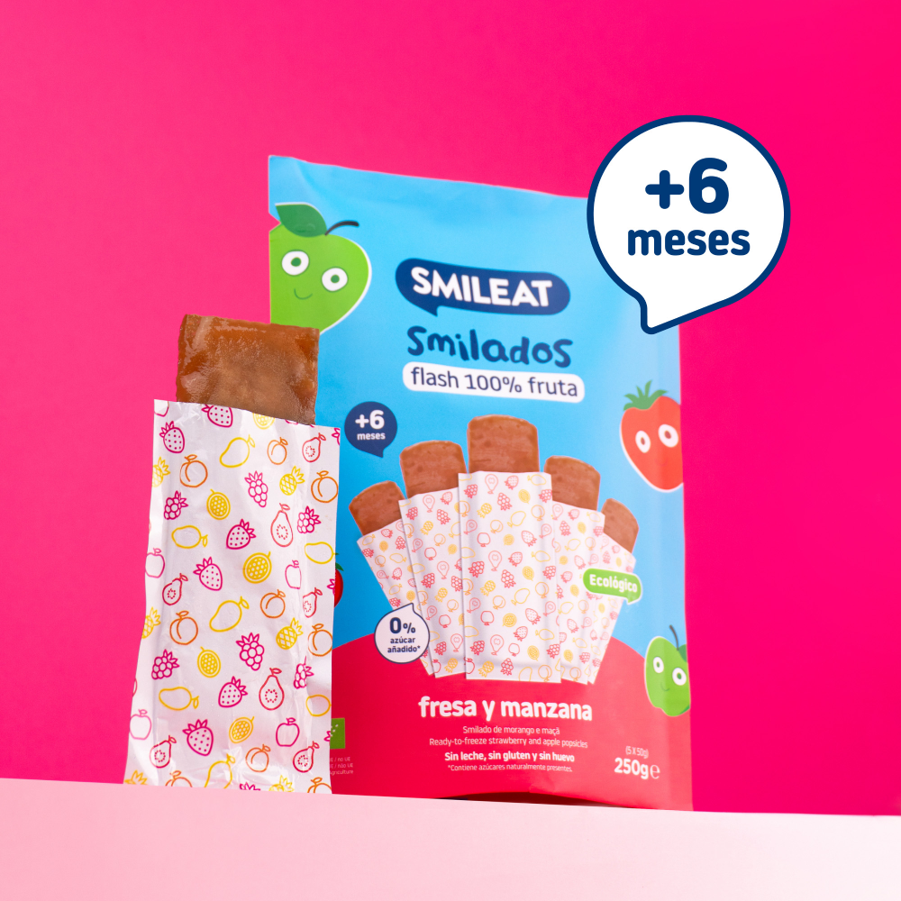 ECO Strawberry and Apple Smilado, 100% fruit ice cream for children SMILEAT 250 g