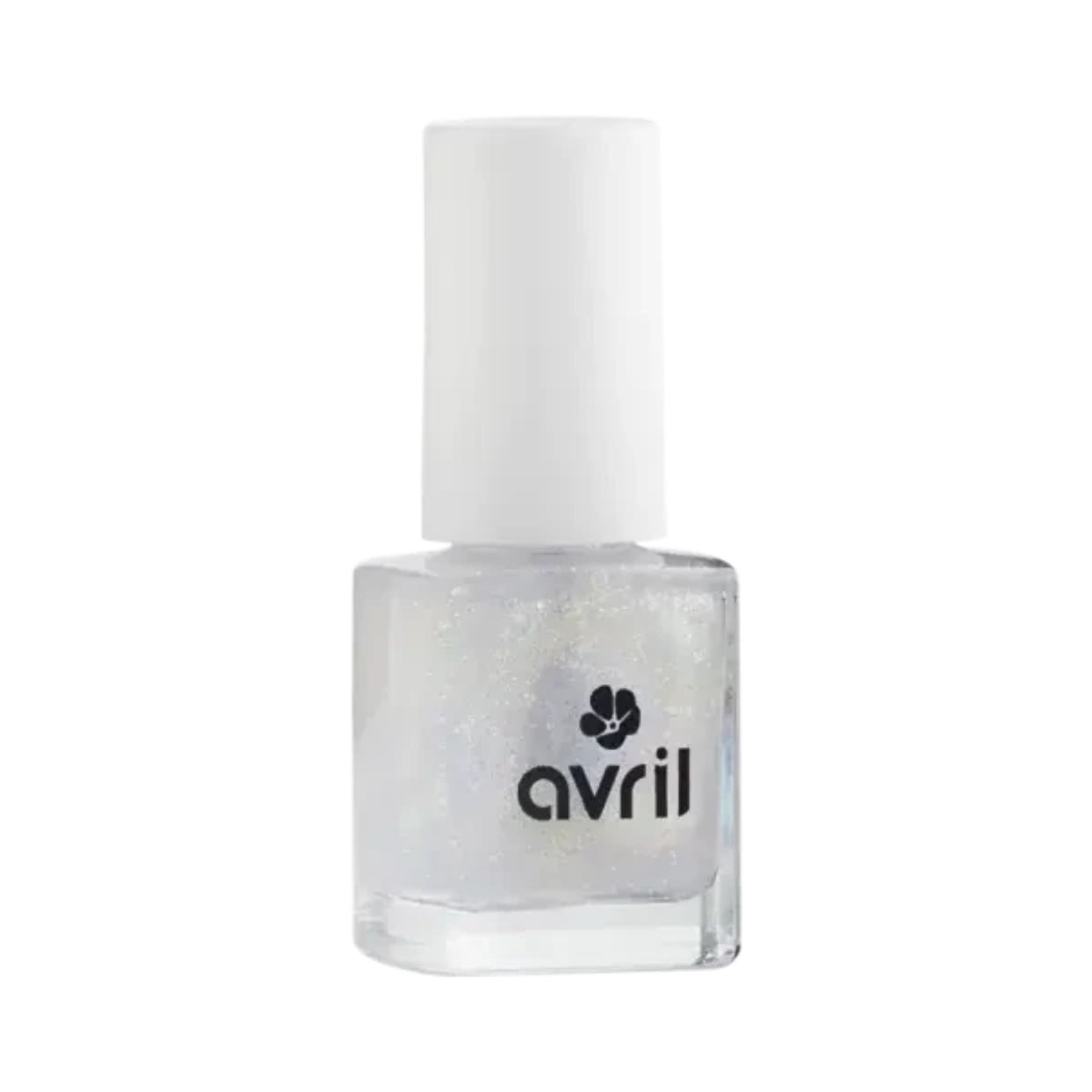 Vernis Top Coat doré avec paillettes, Avril, 7 ml