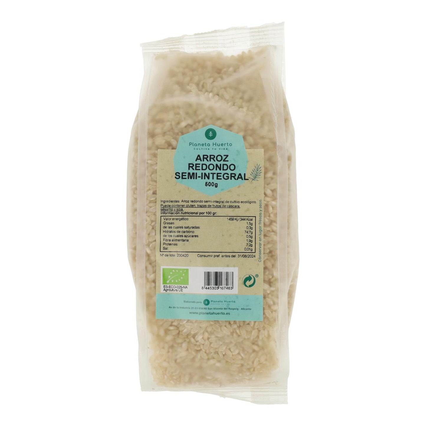 Semi-brown round rice ECO Planeta Huerto 500 g