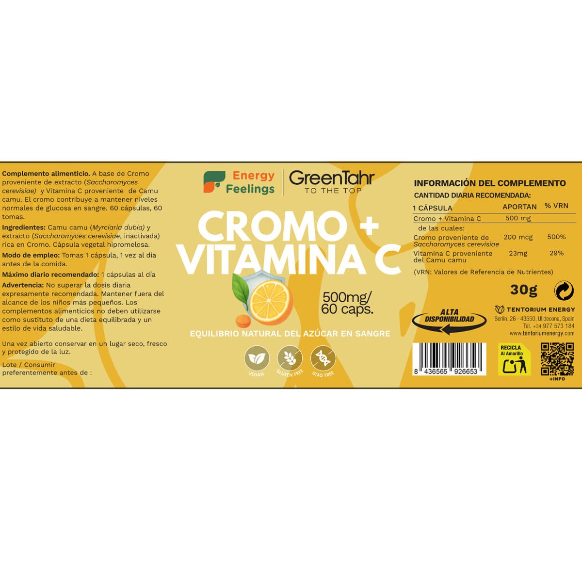 Chromium + Vitamin C capsules Energy Feelings 60 capsules