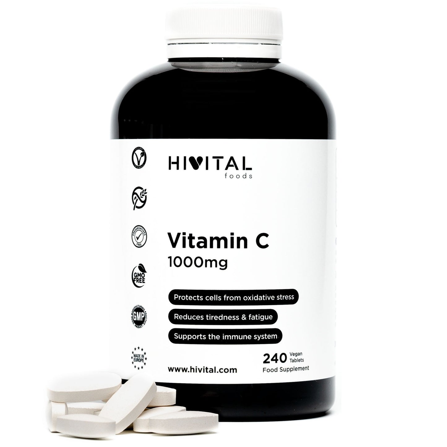 Vitamin C 1000 mg Hivital 240 vegan tablets