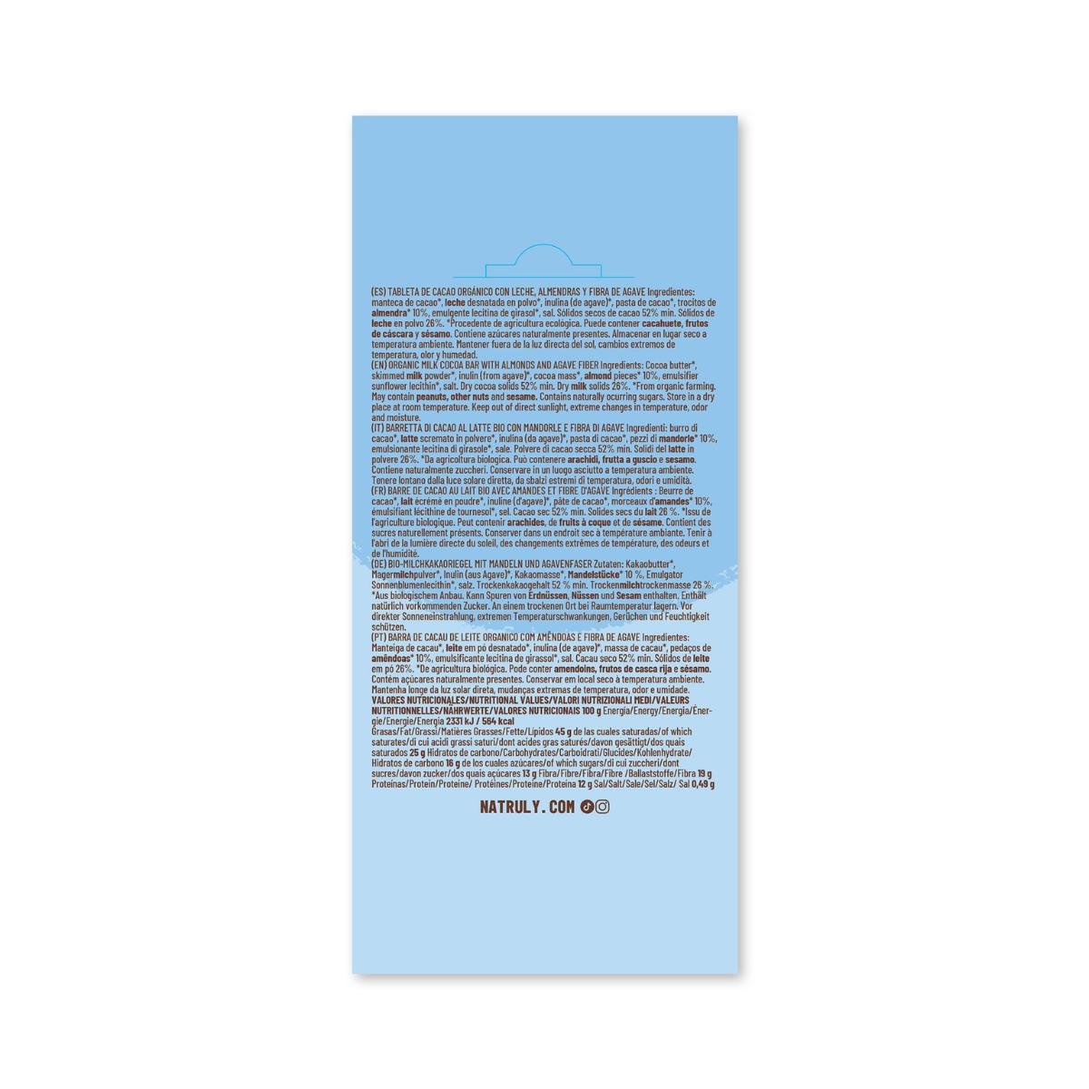 Tafel Schokolade Chocolicious Milchschokolade mit Mandeln Natruly 85 g