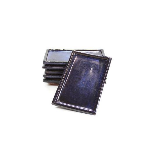 Rechteckige Keramikschale für Bonsais Blau 14,2 cm