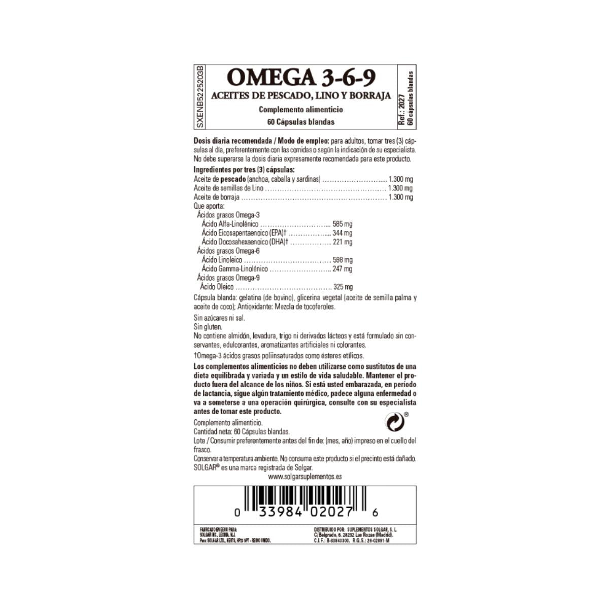 Omega 3 6 9 Solgar 60 kapsułek