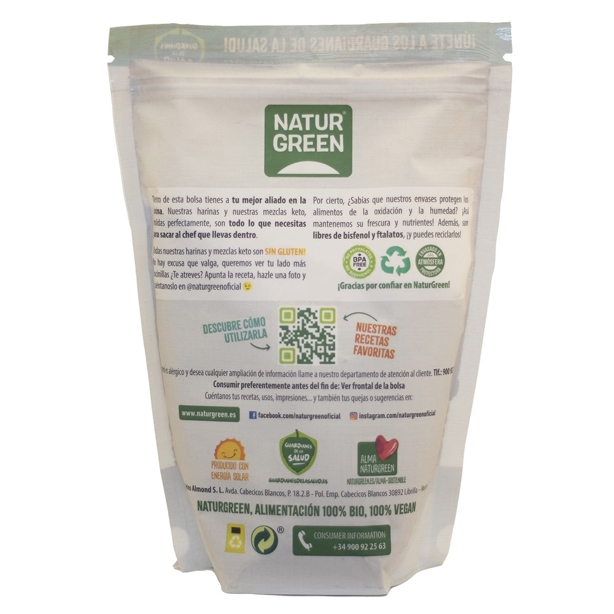 Farina di carruba biologica senza glutine NaturGreen 500 g