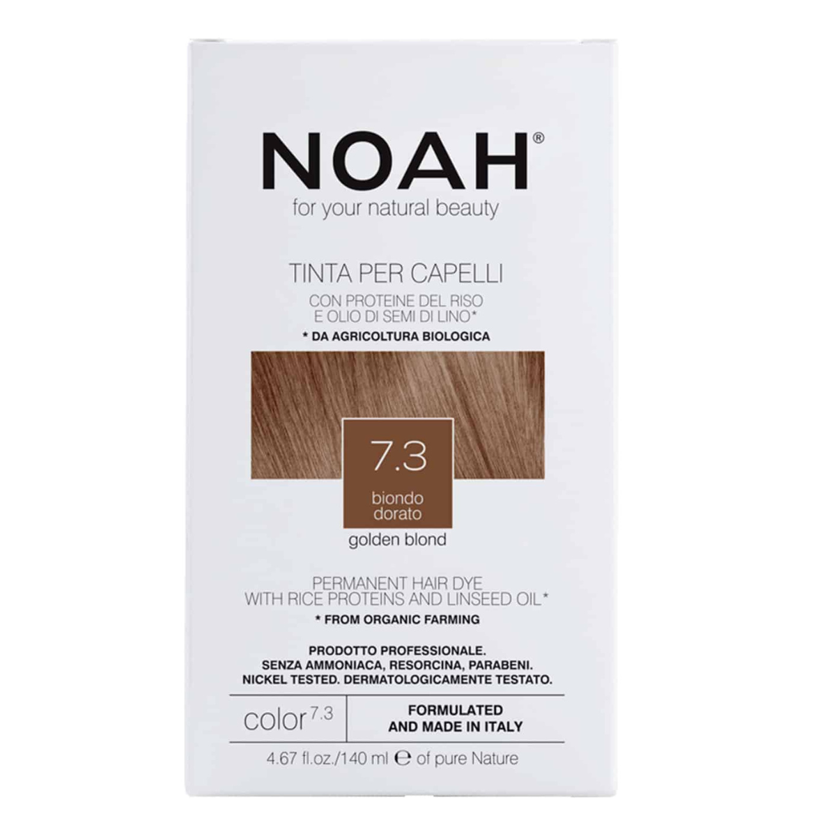 Farba do włosów w kolorze złocistym blond Noah 140 ml (7.3)