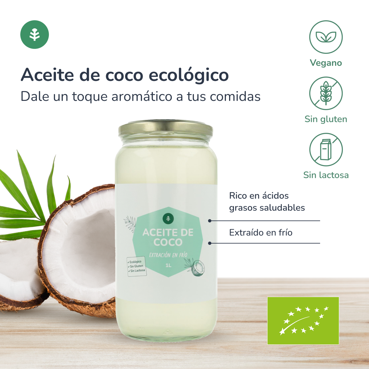 Natives Kokosnussöl ECO Planeta Huerto 1L