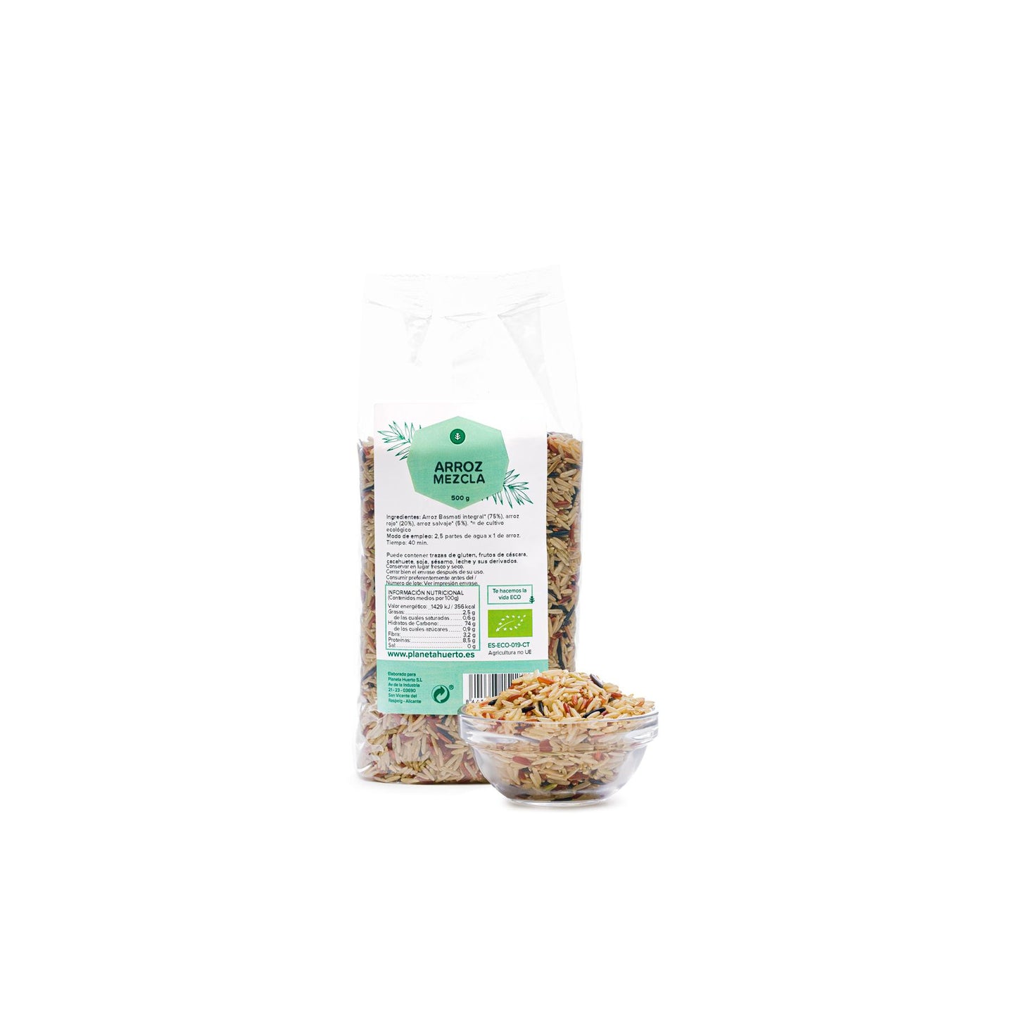 Riso basmati misto int, rosso, selvaggio ECO Planeta Huerto 500 g