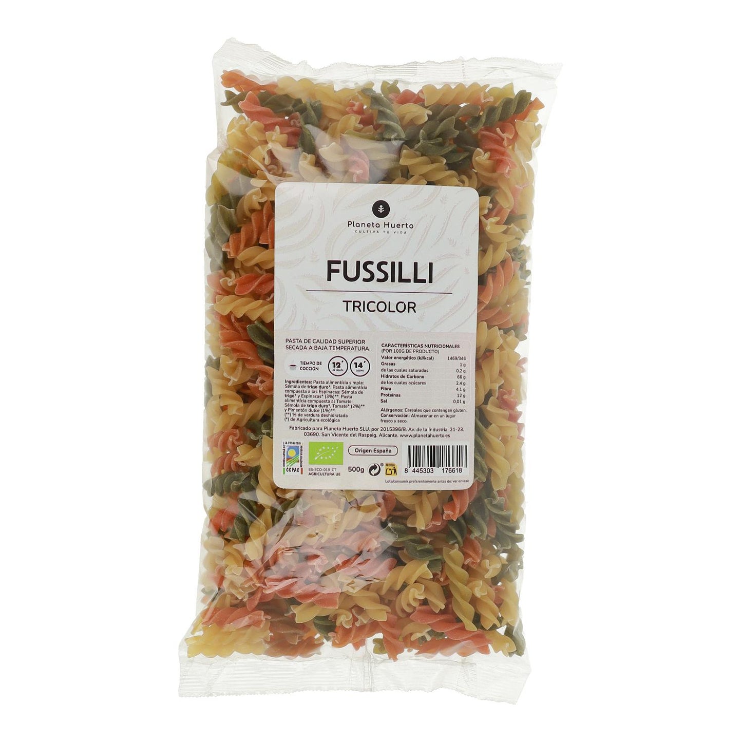 Fusilli dreifarbig ECO Planeta Huerto 500gr