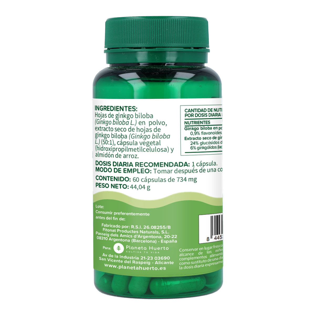 Ginkgo biloba Planet Orchard 60 capsules