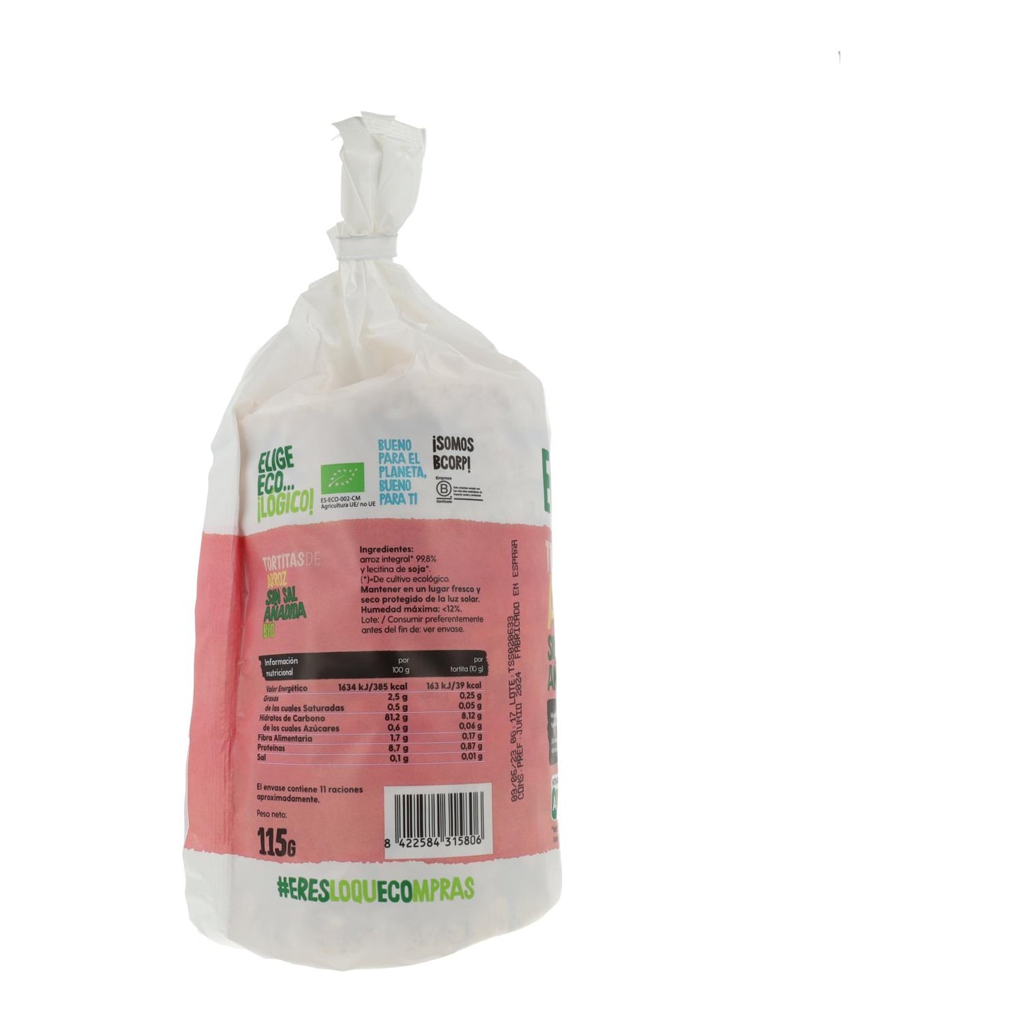 Bio-Reiswaffeln von Ecocesta ohne Salzzusatz, 15 g