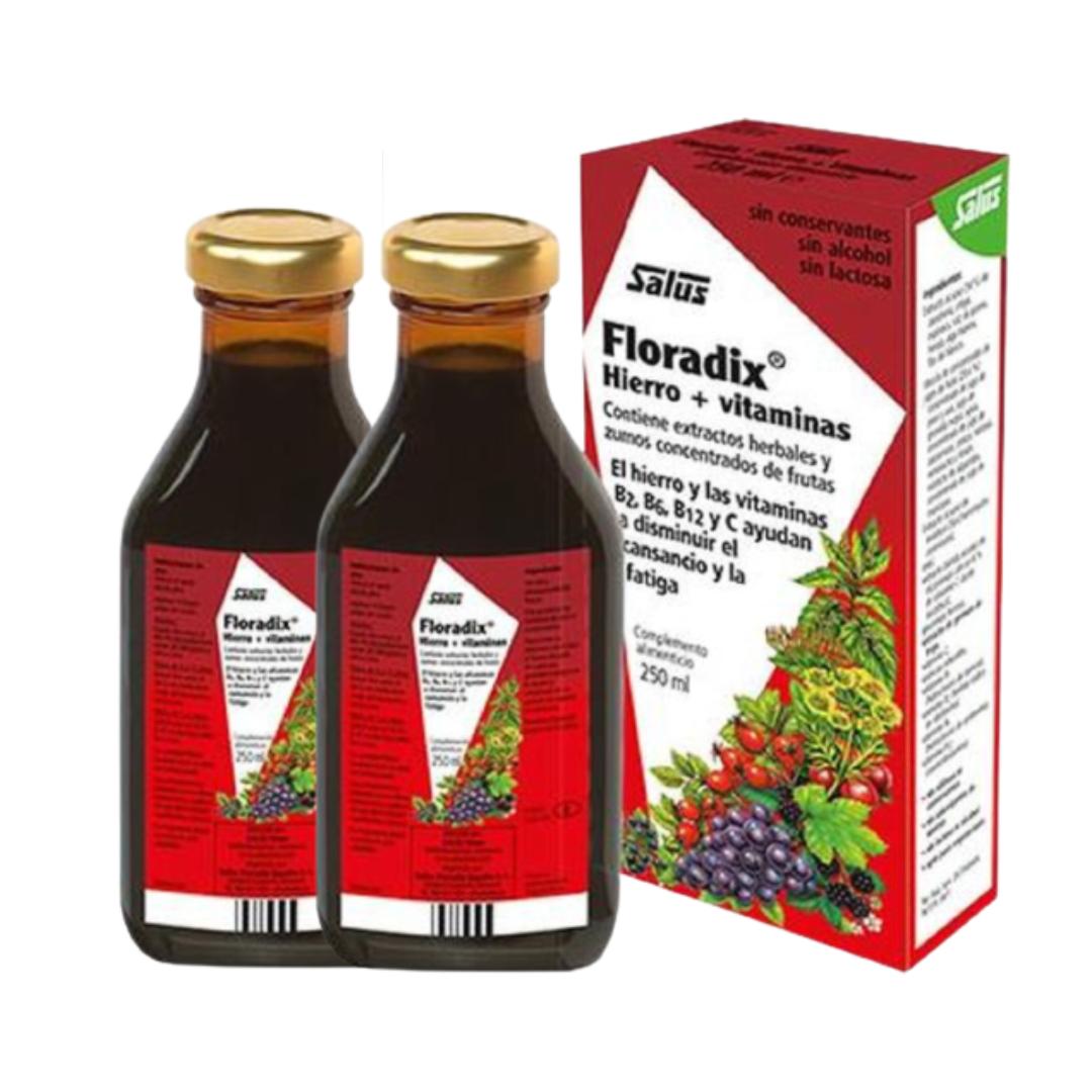 Pakket 2x Floradix ijzersiroop Salus 500 ml