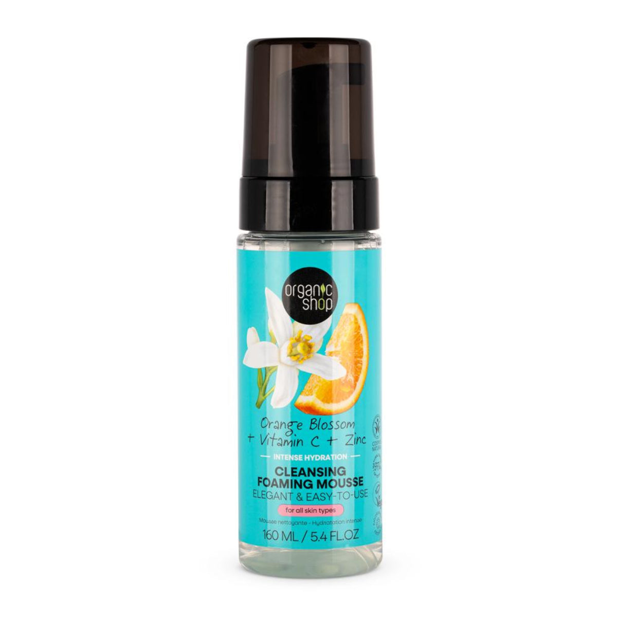 Mousse nettoyante visage hydratante intense Organic Shop 160 ml