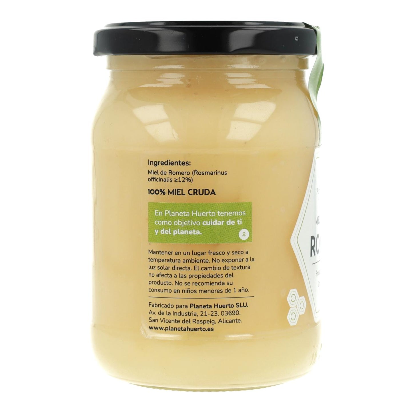 Rauwe rozemarijnhoning Planeta Huerto 500 g