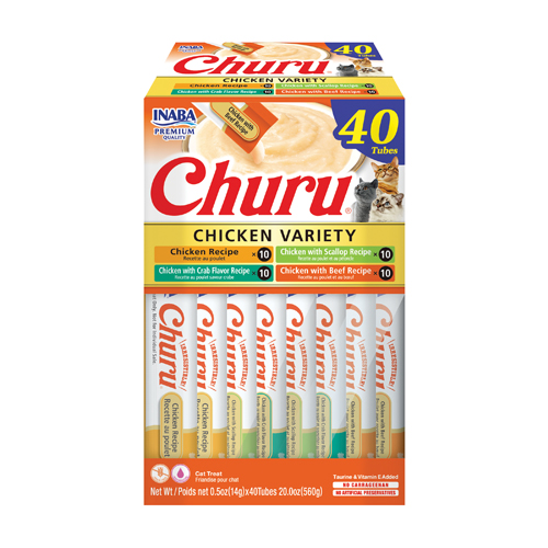 Churu Variétés de poulet Snack crémeux pour chats 40 x 14 g