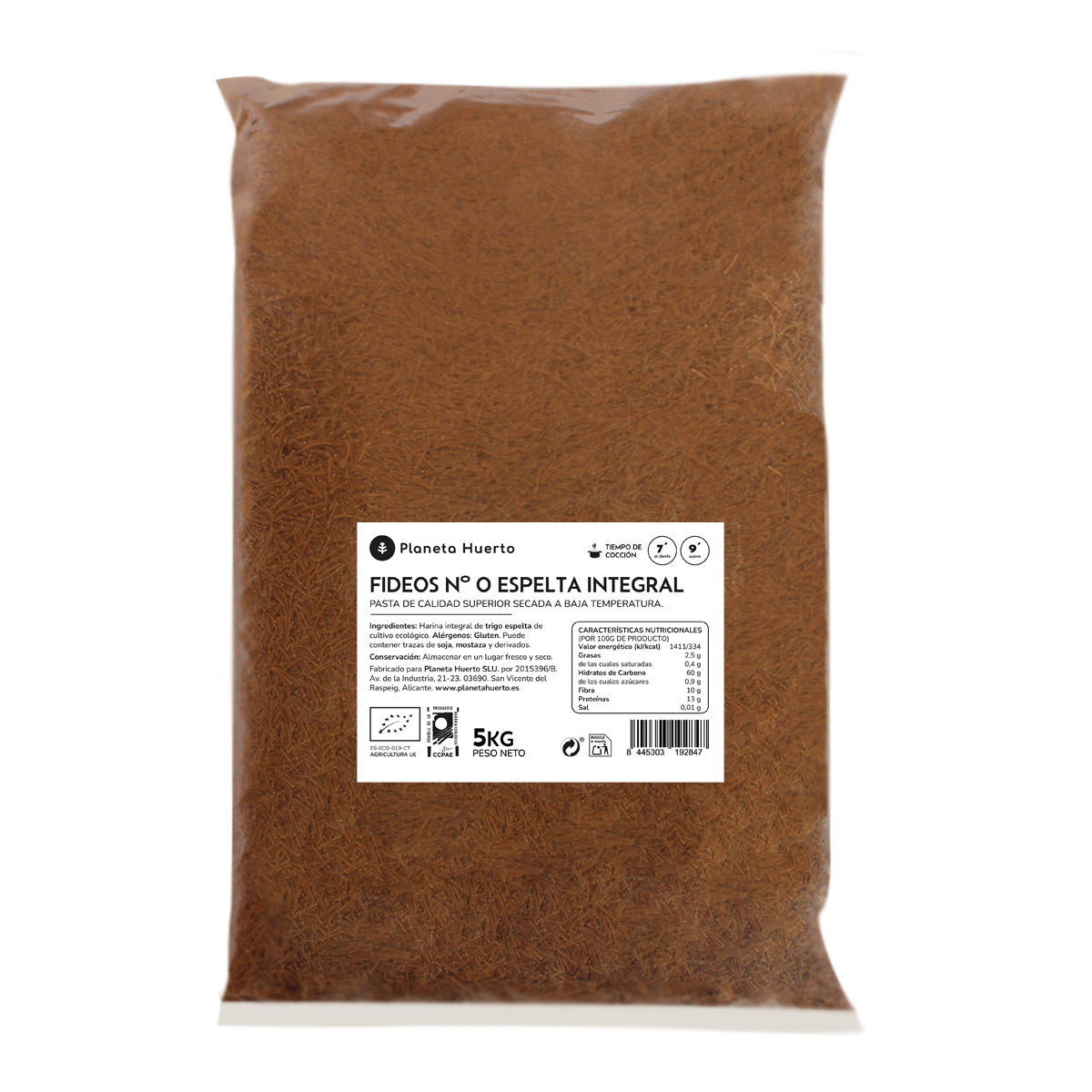 Pasta n. 0 integrale di farro ECO Planeta Huerto 5 kg