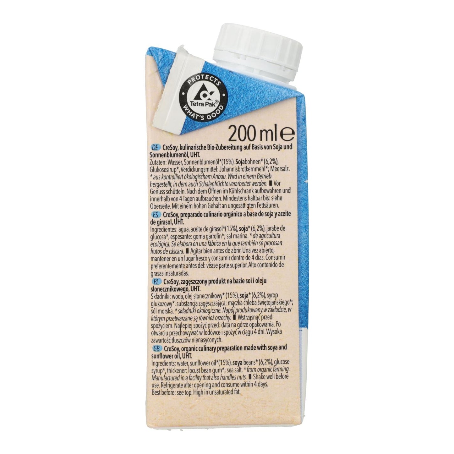 Matlagningskräm av flytande soja Bio Natumi, 200 ml