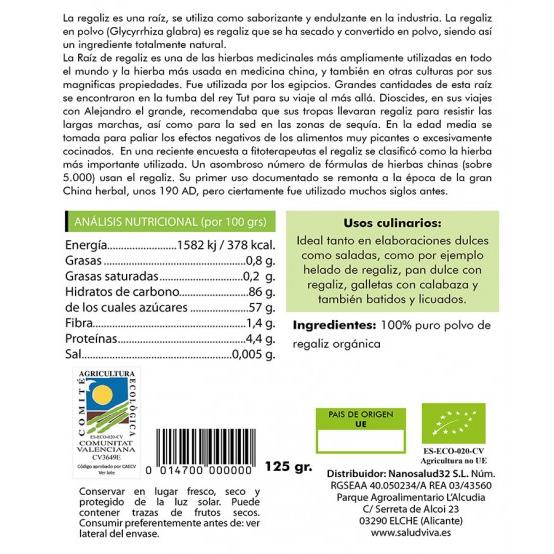 Proszek z lukrecji BIO 125 g, Salud Viva