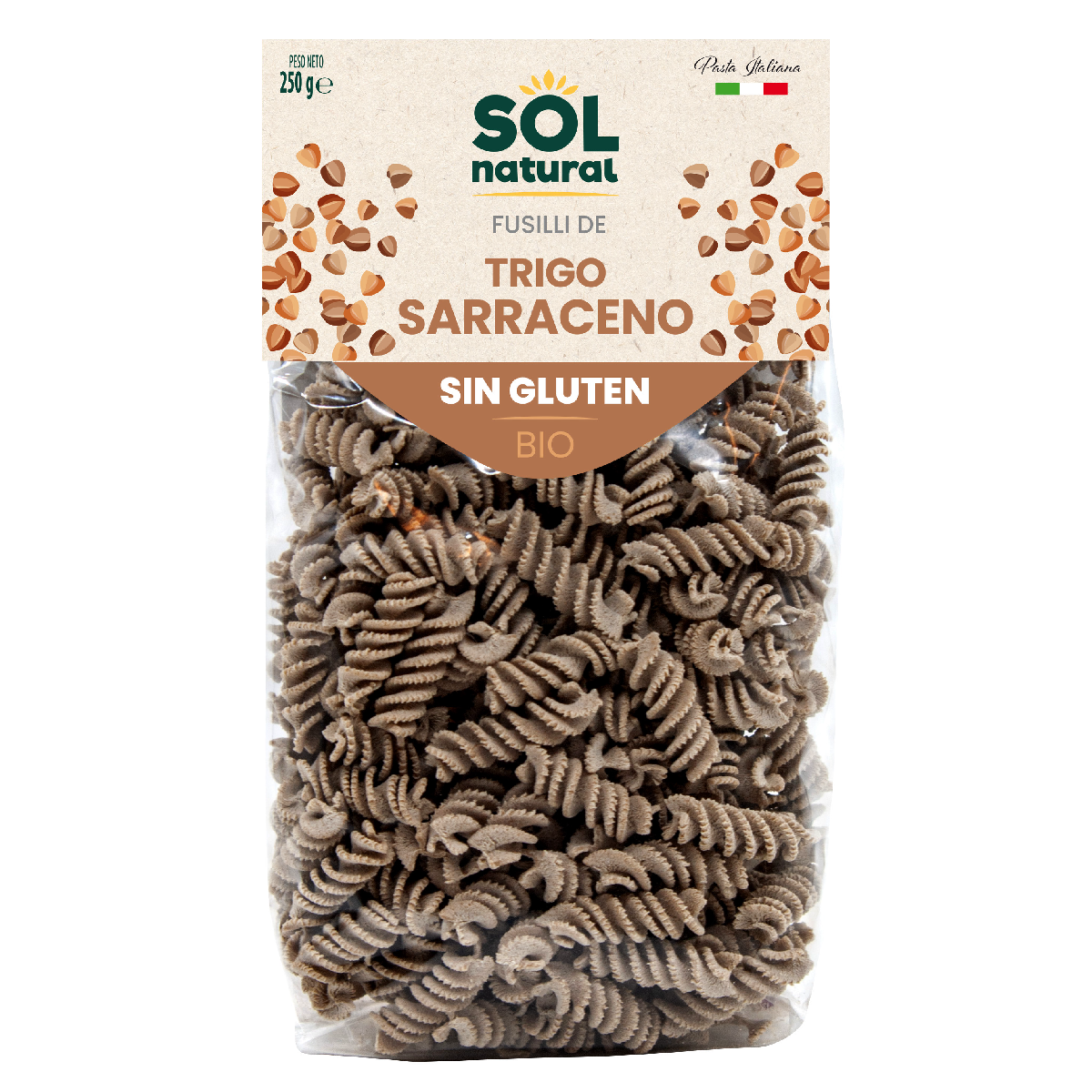 Bio Sol Natürliche glutenfreie Buchweizen-Fusilli 250 g