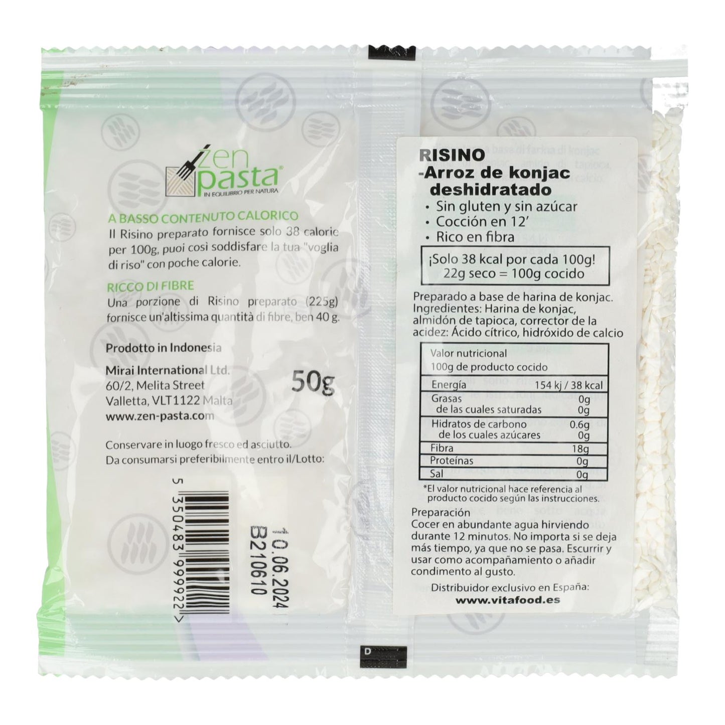 Zen Pasta dehydrated konjac rice "Risino" 200 g