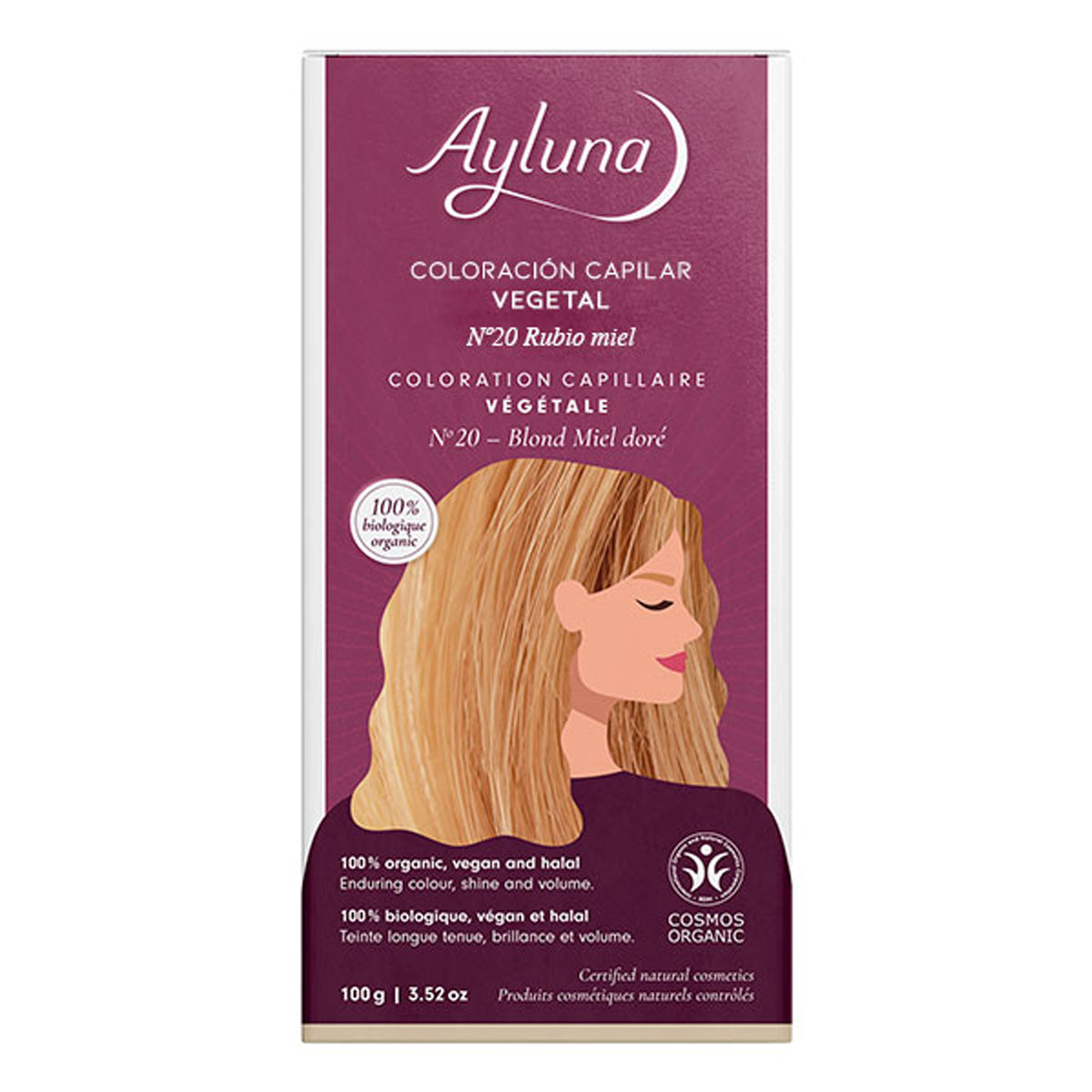 Ayluna Honey Blonde Vegetable Hair Dye, AYLUNA, 100 g