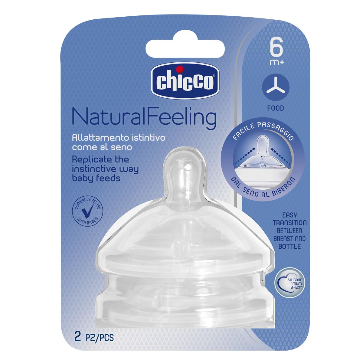 NaturalFeeling teat, porridge flow, 2 pcs, 6 m+ Chicco