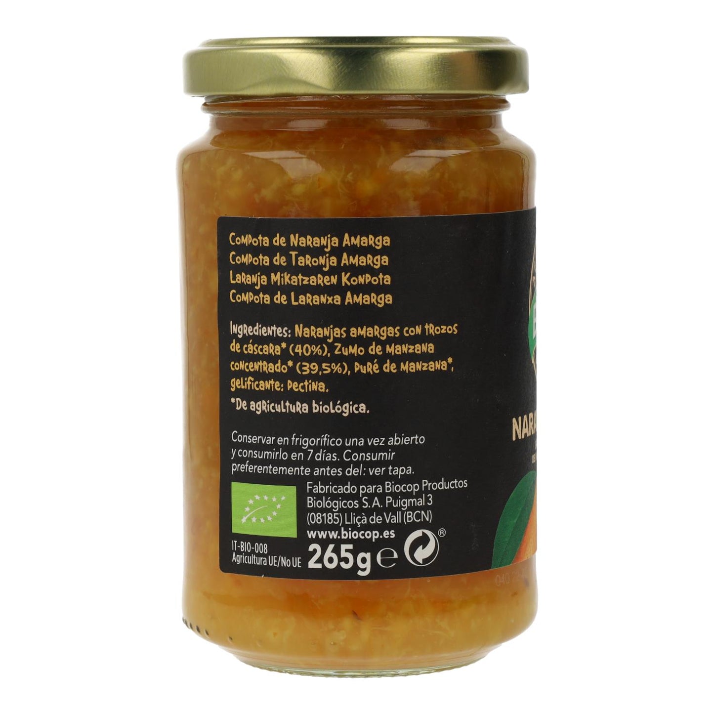 Biocop Organic Bitter Orange Compote 265 g