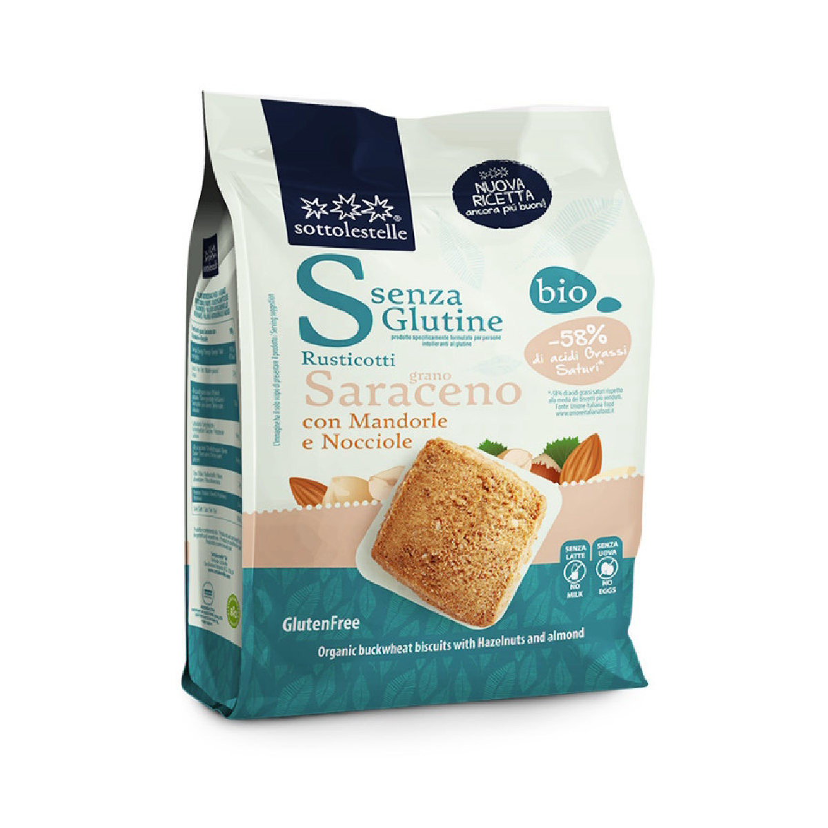 Glutenfreie Kekse aus Buchweizen, Mandeln und Haselnüssen Sotto 250 g
