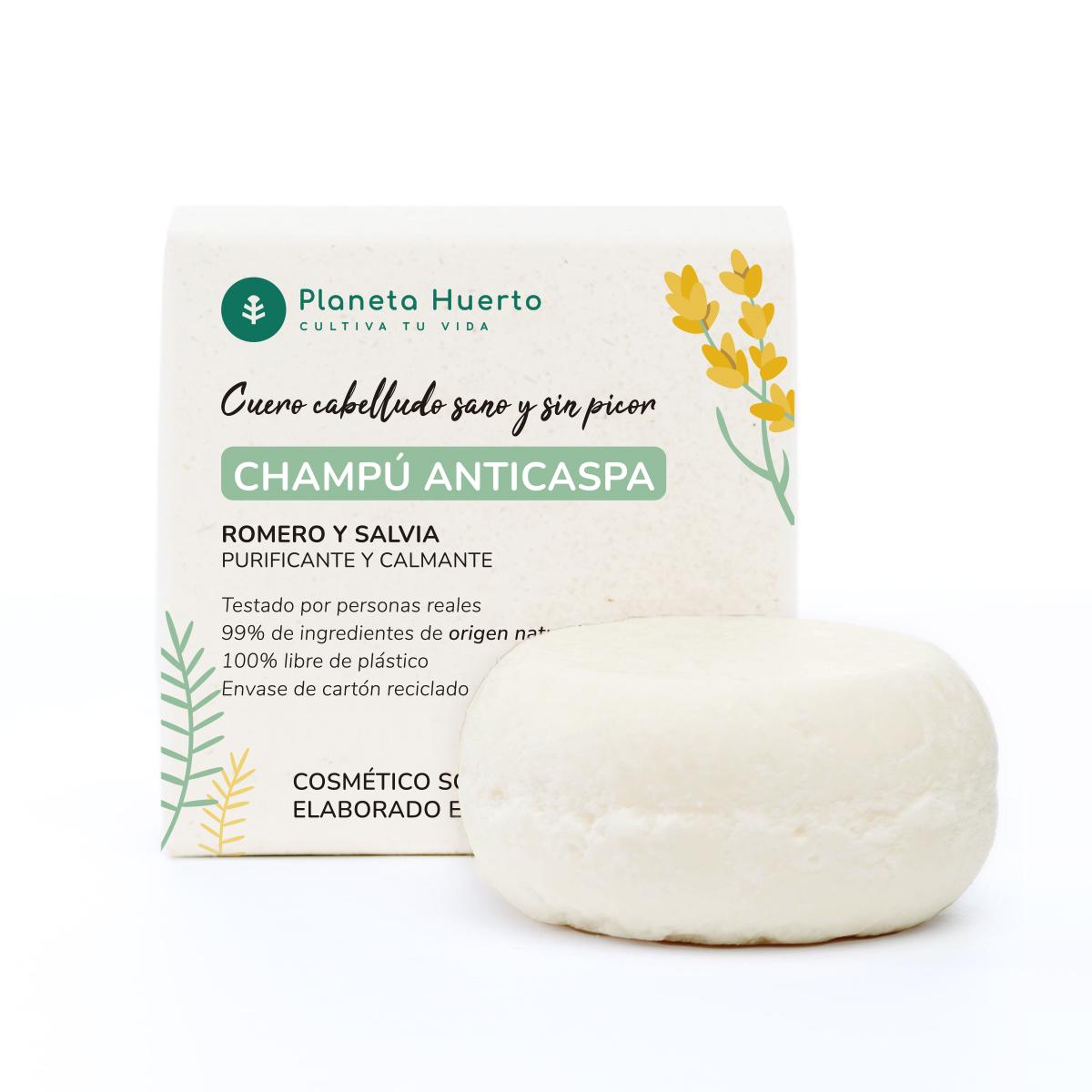 Vaste antiroosshampoo met rozemarijn en salie Planeta Huerto 85 g
