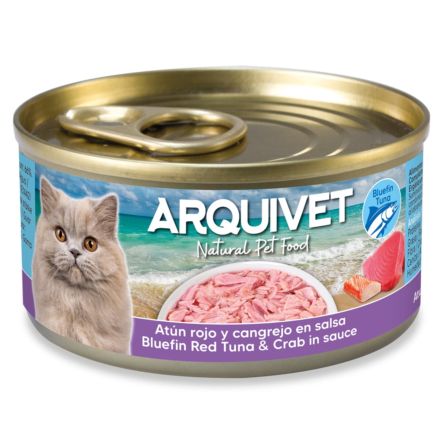 Thon rouge et crabe en sauce Arquivet 80 g Nourriture humide pour chats
