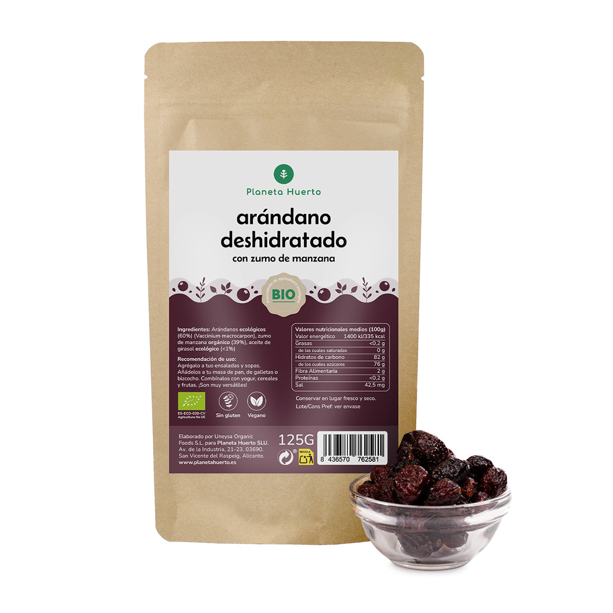 Myrtille déshydratée ECO Planeta Huerto 125 g