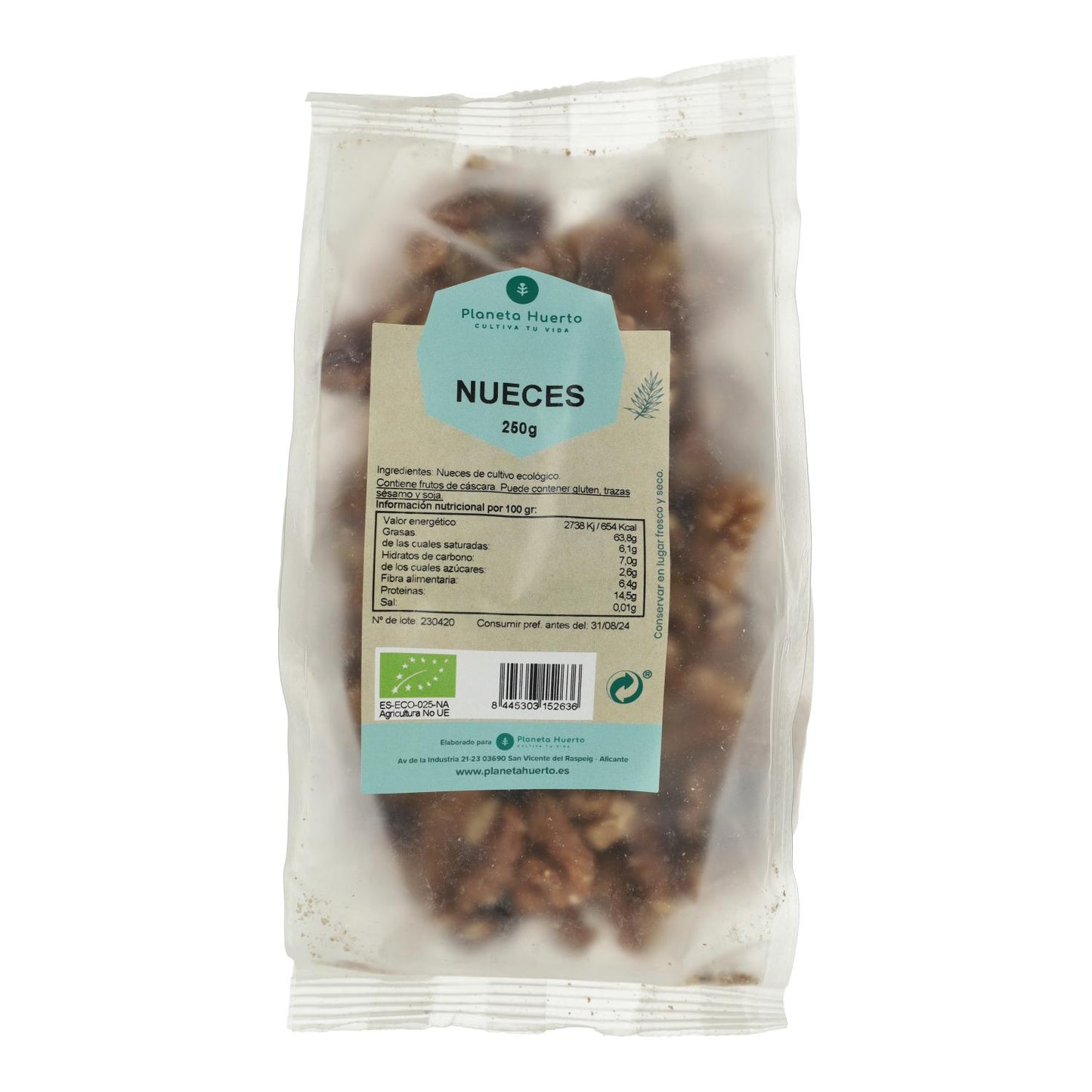Nueces peladas ECO Planeta Huerto 250 g