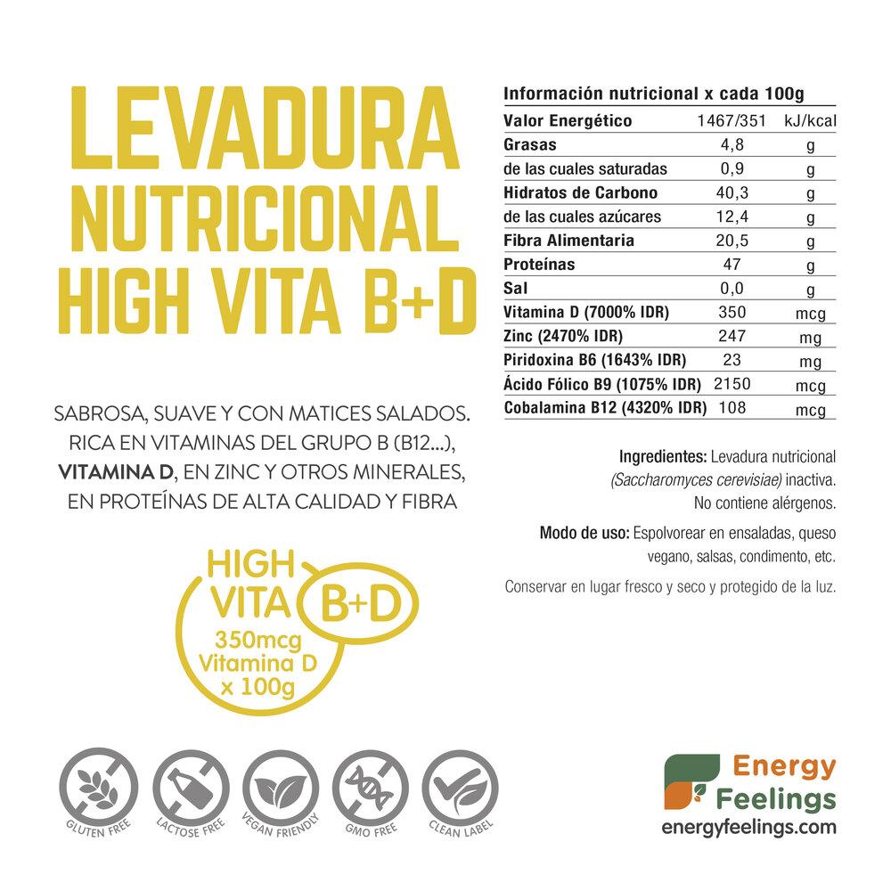 Levure nutritionnelle riche en vitamine D Energy Feelings 250 g