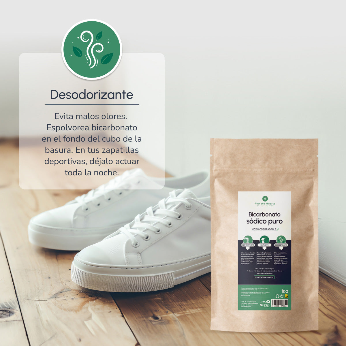 Förpackning 3xBikarbonat av soda Planeta Huerto 1 Kg